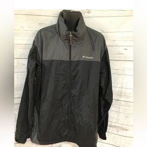 Columbia Mens Windbreaker Jacket Black Gray Large Omni Shield